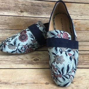Rampage Floral Tapestry Embroidered Flat Shoe 9.5